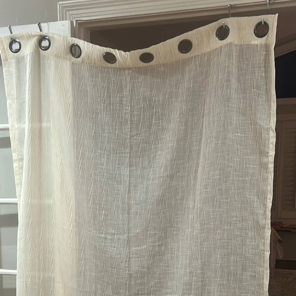 Cream Curtains with Black Grommet Accents